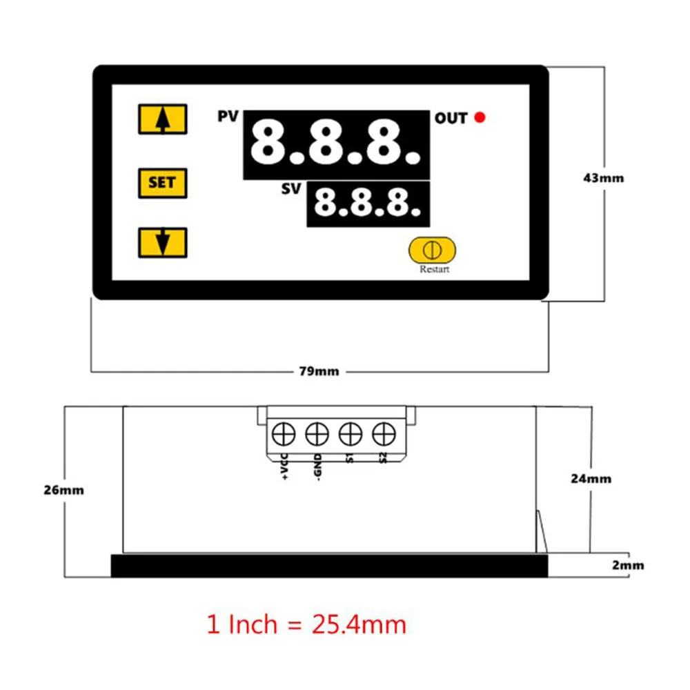 5V/12V/24V/220V High Precision Temperature Controller Digital Display Temperature