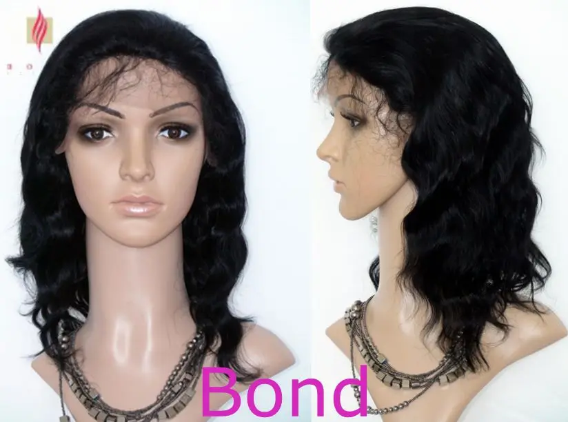 

6A Unprocessed Virgin Peruvian Deep Wave Human Hair Full Lace Wigs Short Deep wave Lace Front Wig with baby hair for black women