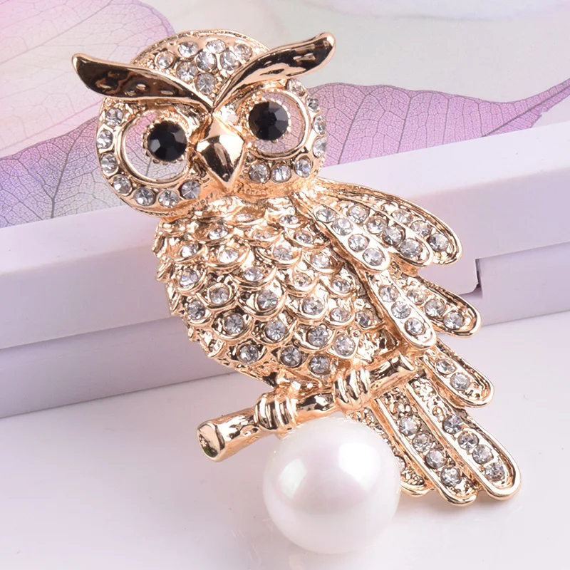 

Simple cute owl brooch crystal men and women clothing jewelry pin for women jewelry hot sale