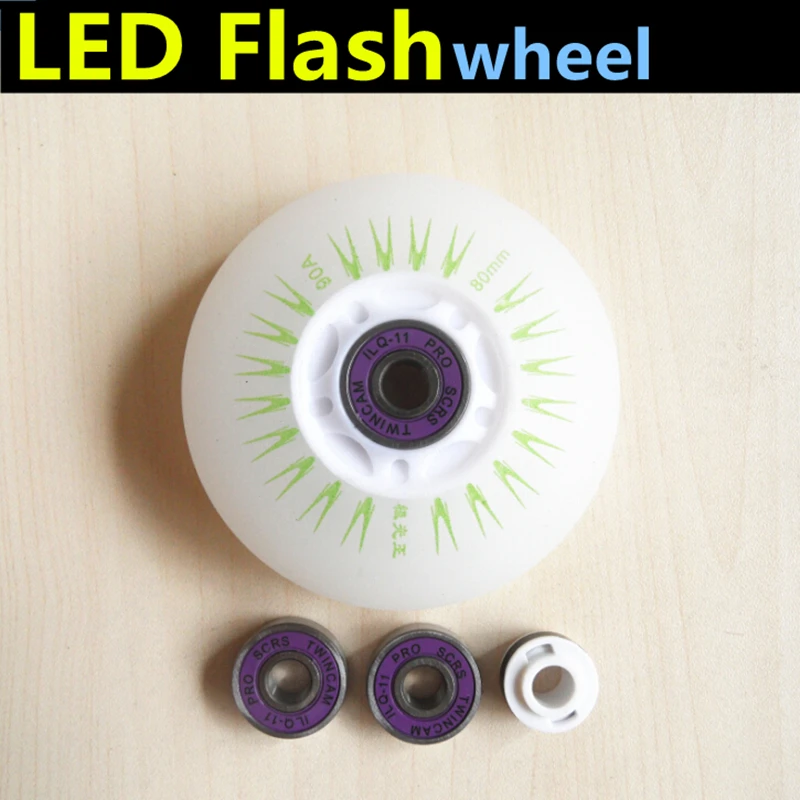 

Wheel+Bearing 64mm 68mm 70mm 72mm 76mm 80mm LED Flash Roller Skating Wheel ILQ-11 608 Bearing Magnet Core for SEBA High FRM Igor