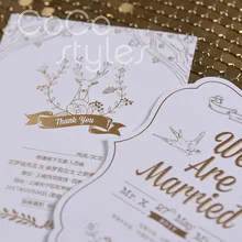 Cocostyles пользовательские красивые высечки дизайн Пригласительные открытки с Золотая фольга печать для леса свадебные приглашения