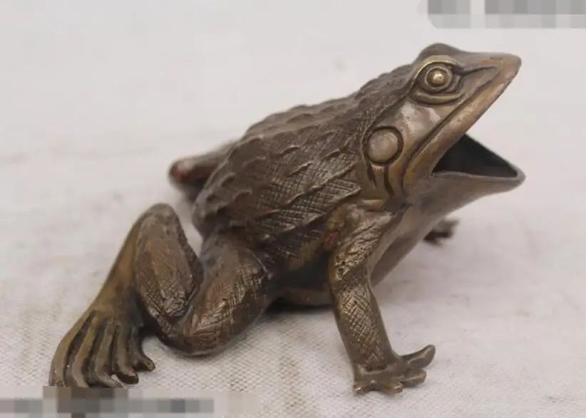 Free shipping 3"Chinese Folk Pure Bronze excellent Lucky Lifelike