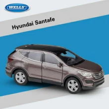 WELLY 1/36 HYUNDAI Santafe SUV литая под давлением модель автомобиля игрушка с вытягиванием назад для детей подарки коллекция игрушек