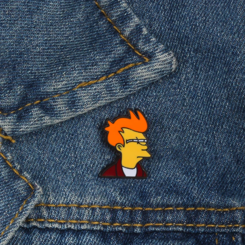 Мультяшные личные Броши Futurama Philip J. Fry значок аниме металлические нагрудные эмалированные булавки джинсовые куртки аксессуары подарки ювелирные изделия
