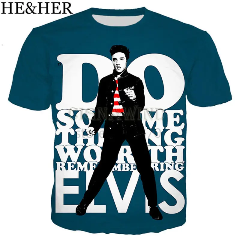 Новая популярная мужская футболка ELVIS Presley с 3D принтом King of Rock модная крутая