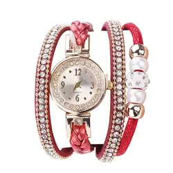 Кварцевые наручные часы женщина моды кожаный ремешок аналоговые Женева римские цифры часы