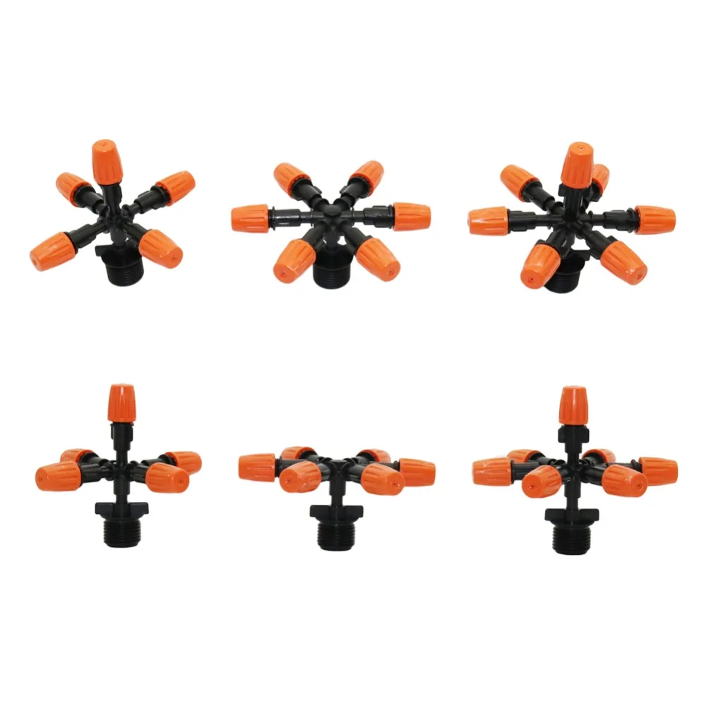 

3 Pcs 5-heads,6-heads,7-heads Atomized Nozzle with 1/2" Male Thread Greenhouse Sprinkler Cooling Misting system Sprayer