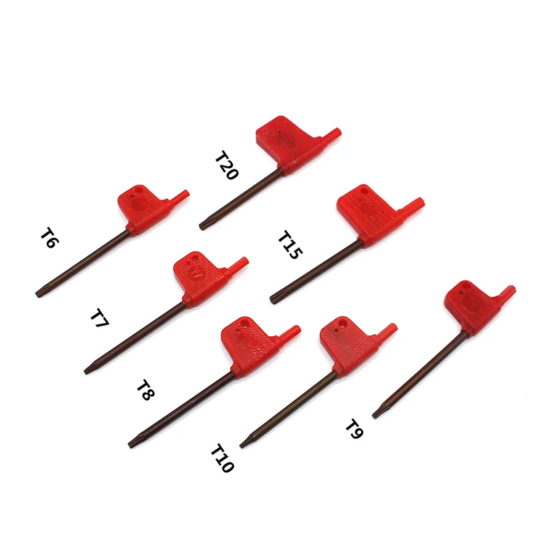 10 шт. Ключ Torx с красным флагом T6 T7 T8 T9 T10 T15 T20 машинный гаечный ключ аксессуары для