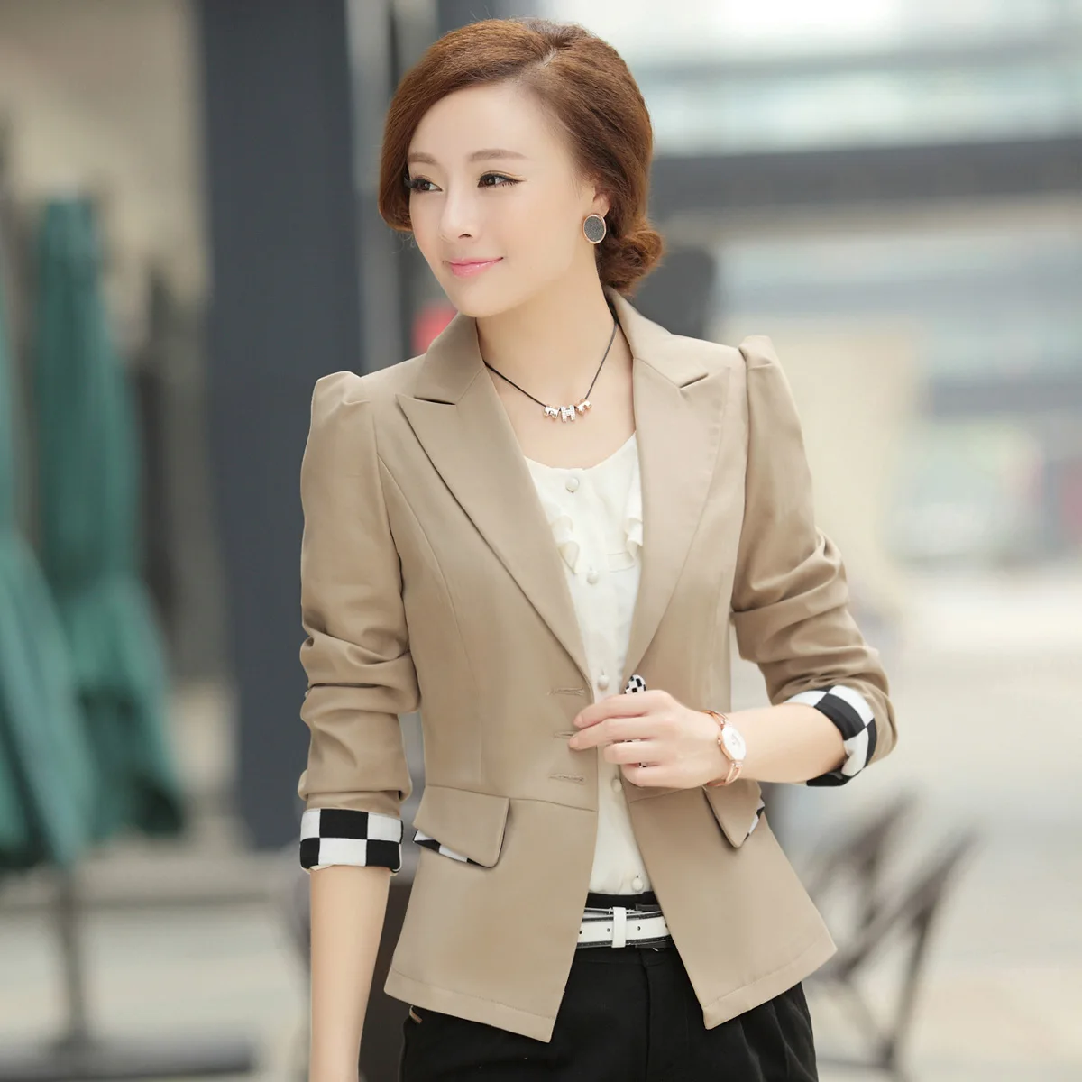 2013 spring and autumn women's design short small suit jacket women