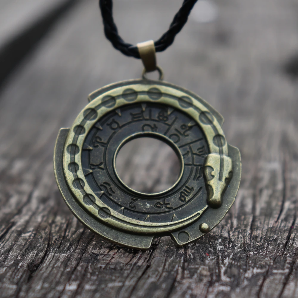 

Oldest Mythology Symbol Ouroboros Infinity Snake Bronze Pendant Necklace Rune Norse Amulet Jewelry