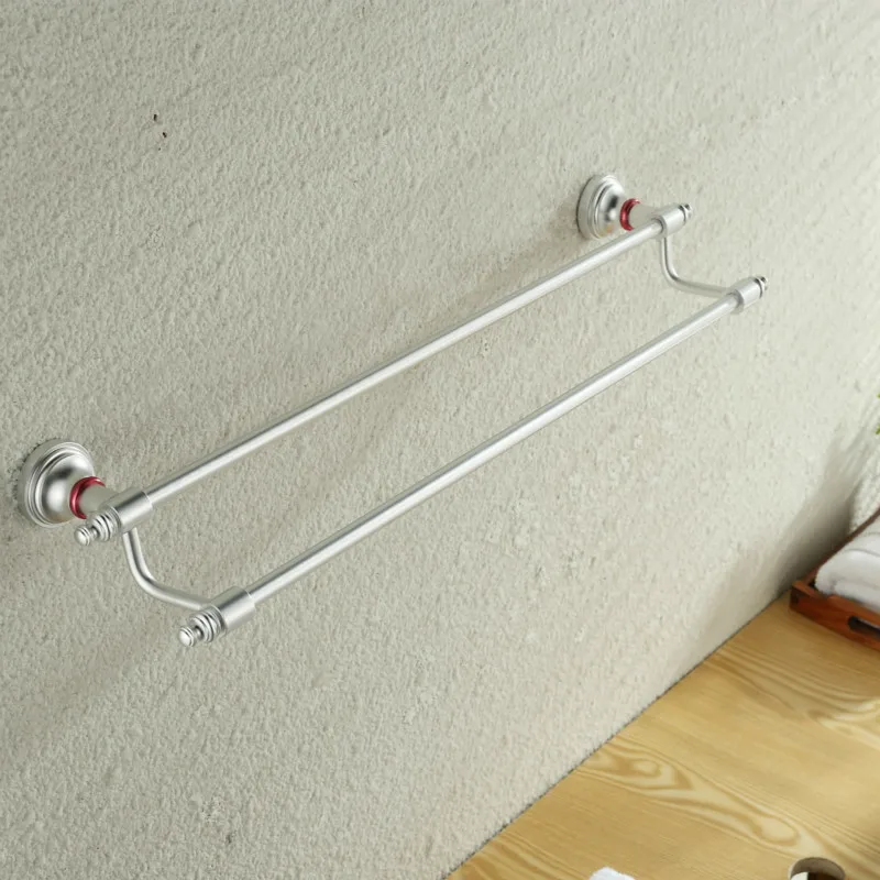 ФОТО 1 Pcs European Aluminum Double Tier Towel Bars Holders Bathroom Accessories Chrome 880016