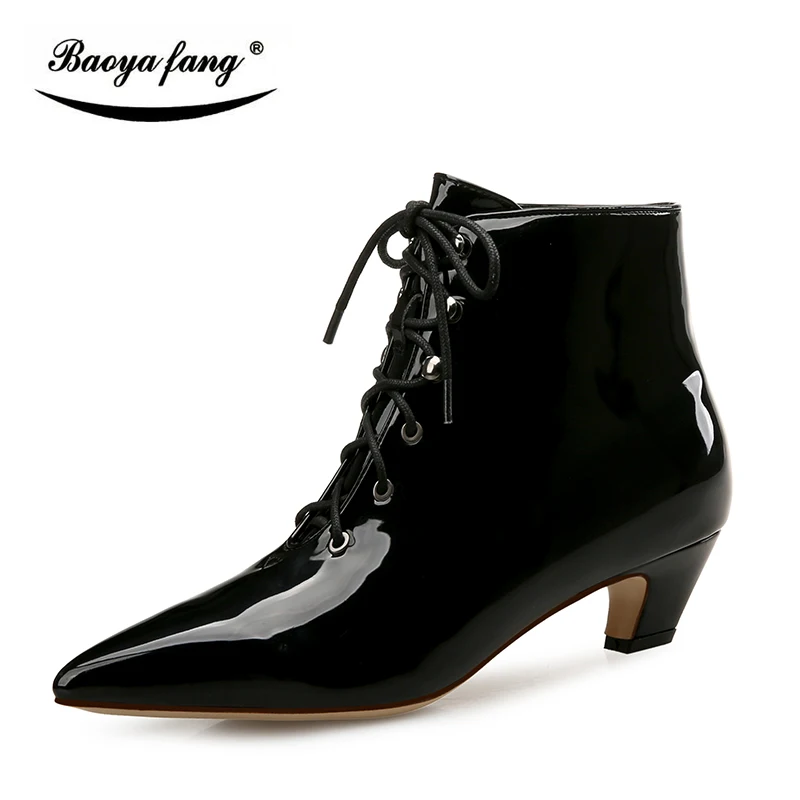 Diseño 2018 Tacón Tobillo Zapatos Nuevo Extraño Bajo De Baoyafang Mujer Cm Leopardo Black leopard marrón Para Botas Invierno 5 71OnqRZw