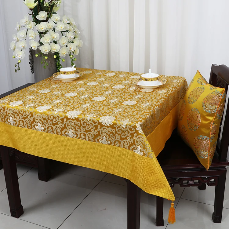 

Chinese Rectangular Red Damask Tablecloths Decorative Dining Table Cloth Wedding Tablecloth size L 2 x W 1.5 m 1pcs Free