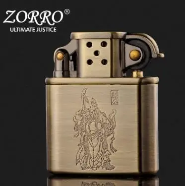

custom zorro kerosene lighter ultra-thin creative vintage retro grinding wheel