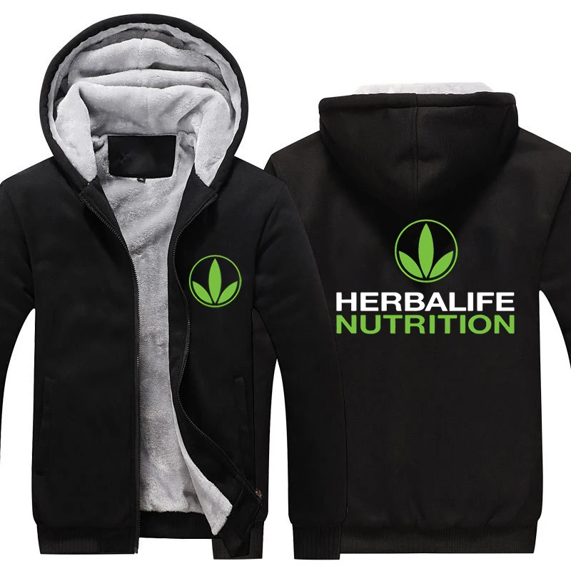 Добавки Herbalife с принтом, плотная Толстовка для мужчин и женщин, теплая толстовка, зеленый логотип Herbalife, графическая зимняя флисовая толстовка