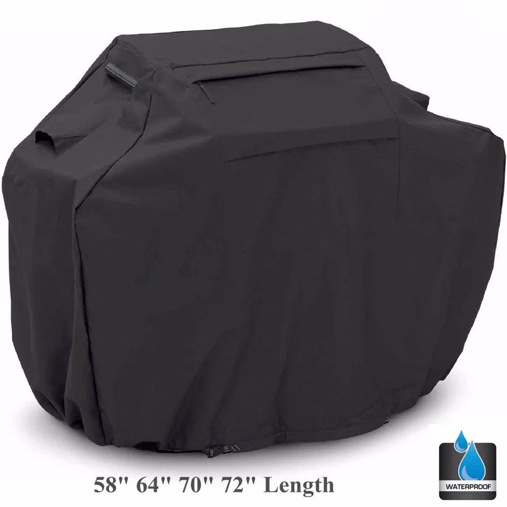 Black BBQ Gas Grill Cover Barbecue Shield Air VentsHeavy Duty