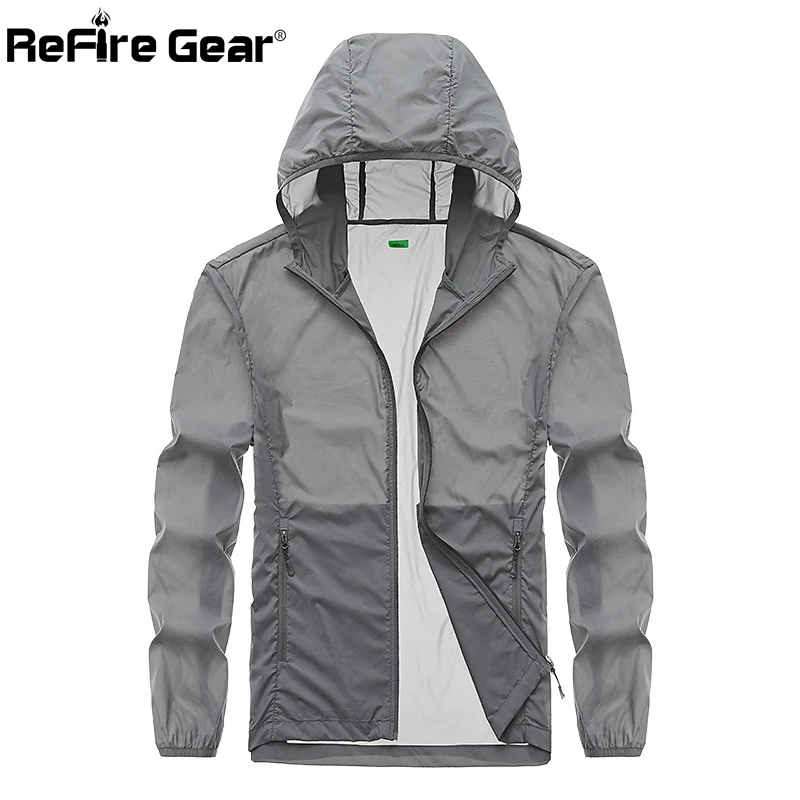 Refire gear Sunproof тонкая куртка с капюшоном Мужская дышащая быстросохнущая кожа куртки пальто Повседневная модная легкая походная одежда для рыб