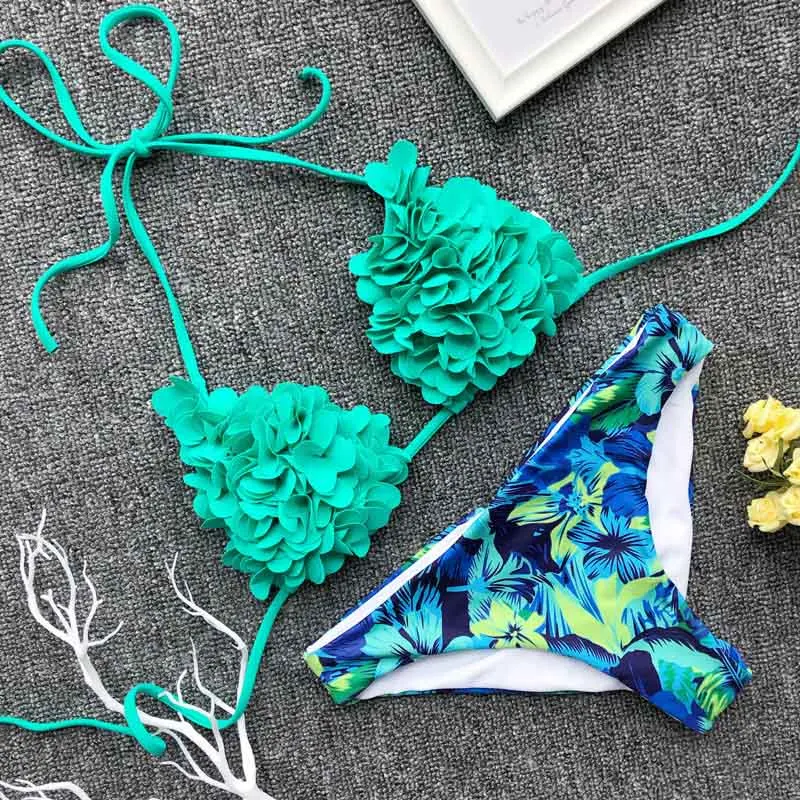 Women New Print Bikini Set Push Up Swimwear Brazil Biquni Sexy Tropical Beachwear Swimsuit Women New Bikini Bathing Swimwear - Color: Y9275-3