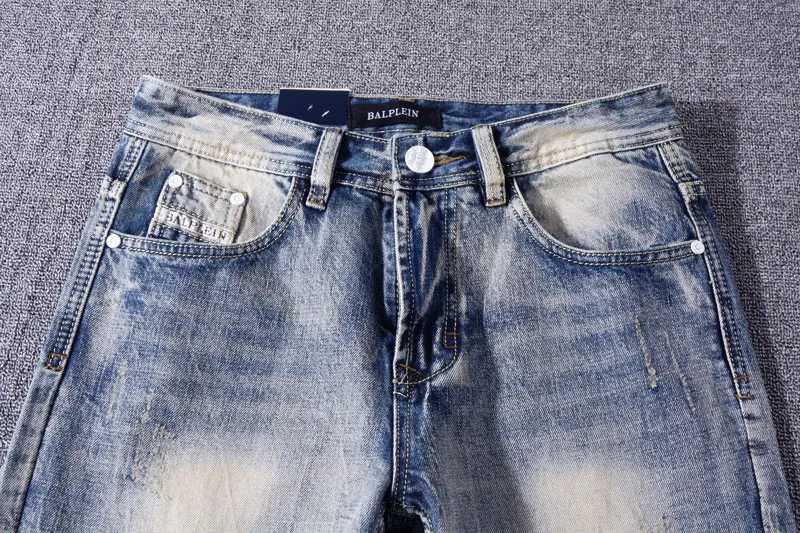 Осень зима модные мужские джинсы светильник синий прямой крой хлопок рваные джинсы для мужчин повседневные брюки классические джинсы