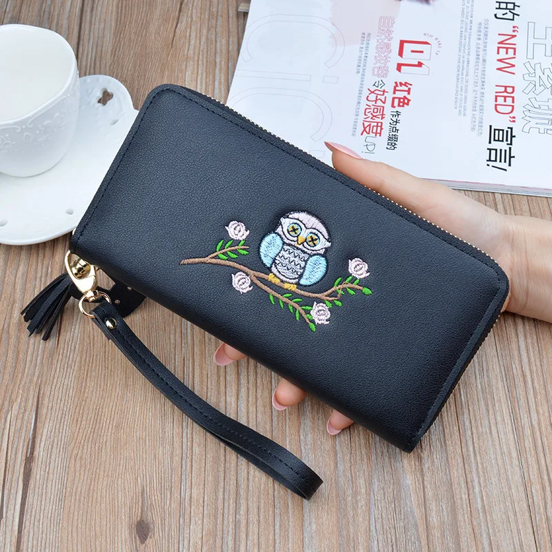 Woman's wallet Long Purses Tassel Coin Purse Card flower Holder Female Quality embroidery Clutch Money Bag Leather Wallet 483 Woman's wallet Long Purses Tassel Coin Purse Card flower Holder Female Quality embroidery Clutch Money Bag Leather Wallet 483