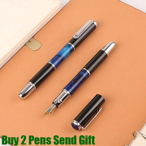 

Free Shipping New Arrival Duke 01 Luxury Blue Emerald Metal Fountain Pen Business Writing Signature Pen Buy 2 Pens Send Gift