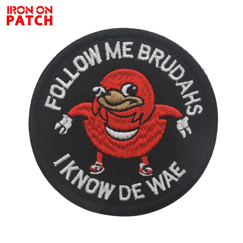 Ugandan Knuckles Follow Me Brudahs I Know De Wae патч на жилет DIY тактические Бейджи для рюкзака Black Meme