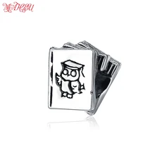

MaHeu 1Pcs Charm Big Hole Beads Tibet Silver Owl Professor baby Book Beads Fit Necklaces&Bracelets Manufacture Children Gifts