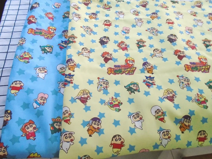 50*140 см Crayon Shin-chan хаки twill полиэстер холст ткань лоскутное для DIY Швейные для подушки обувь сумка рубашка куклы подушка
