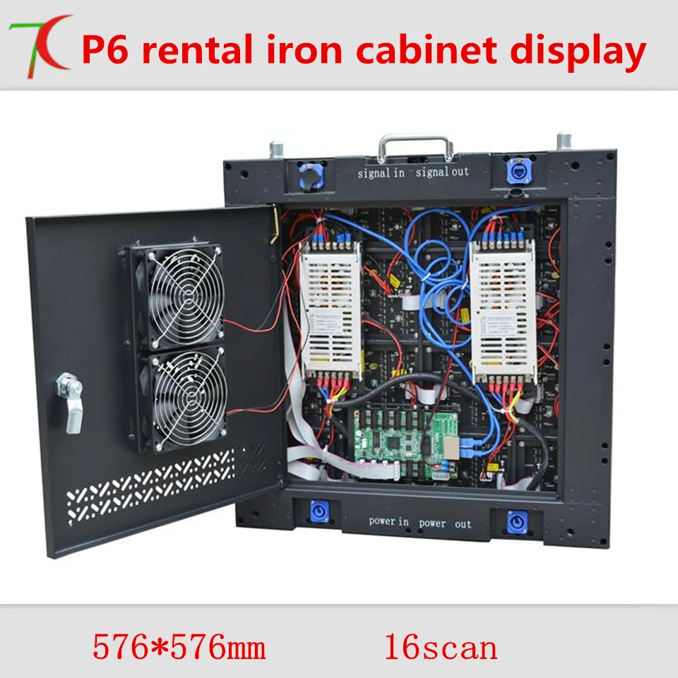 

576mm*576mm indoor 16scan P6 equipment cabinet with door for rental screen ,27777dots/m2