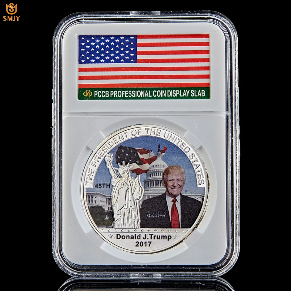 U.S United States President Donald Trump Liberty Gold Plated Challenge Coin 