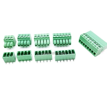 

20 Pair 3.5MM PCB Pluggable Terminal Block Connectors 2/3/4/5/6/7/8/9/10P Right Angle KF15EDG-3.5 Copper Green RoHSr