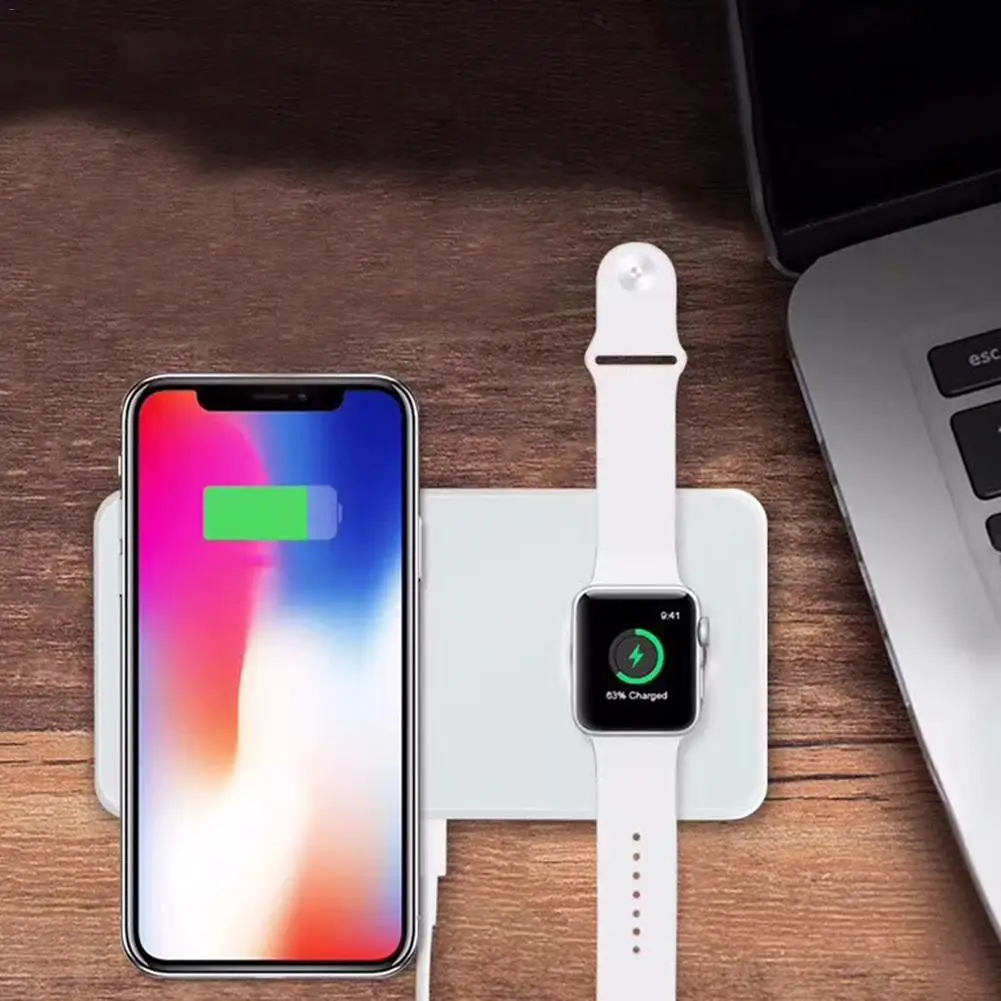 

For iPhone x Wireless Charger 2-in-1 Mobile Phone Smart Watch Wireless Charger for iWatch 1/2/3 For GALAXYS6 S7 edge s8 Nokia LG