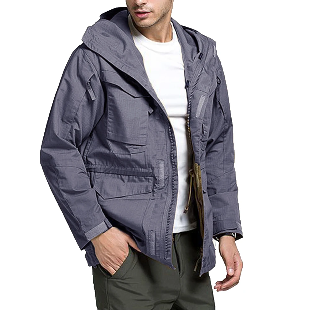 

Litthing Windbreaker Jacket Men Zipper Pocket Long Sleeve Jacket Casual Veste Homme Straight Slim Coats Clothes