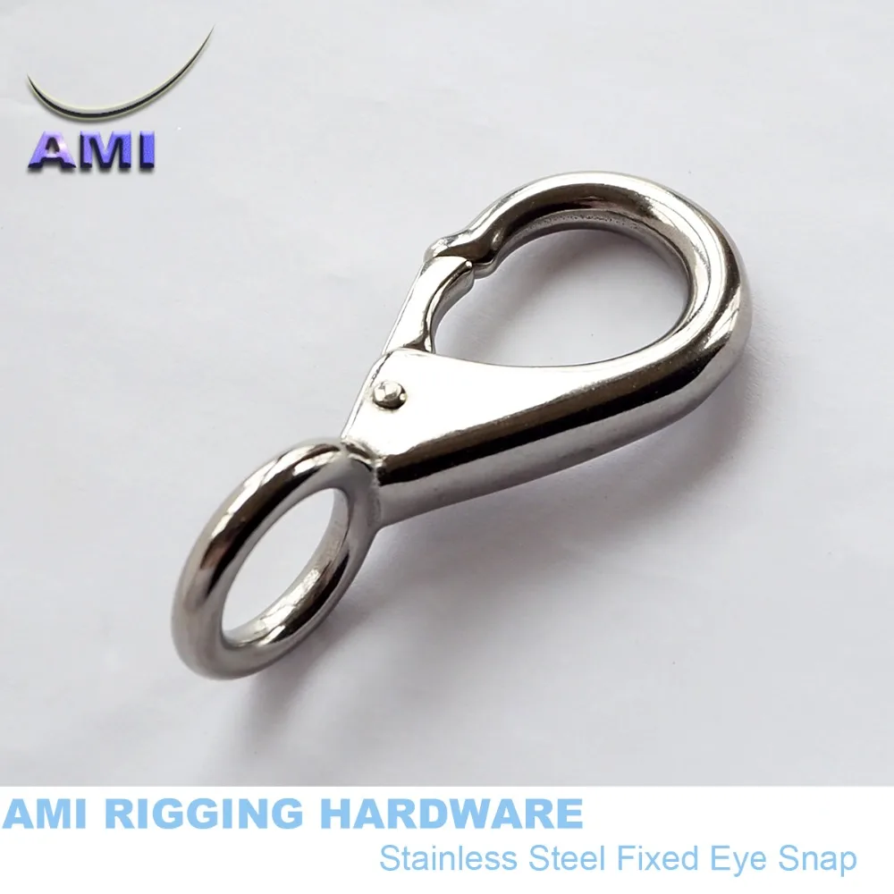 

7/16" 10*54mm Fixed eye snap stainless steel 316 marine grade fast eye boat snap hook boat hardware rigginghardware