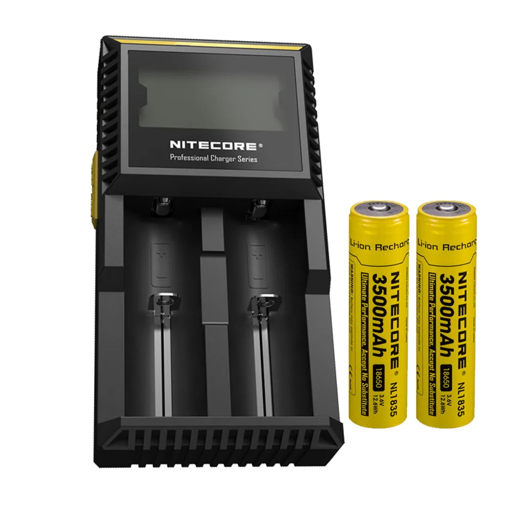 NITECORE D2 Digi зарядное устройство ЖК-экран зарядное устройство+ NITECORE 3500 мАч 3200 мАч 2600 мАч 2300 мАч NL166 NL147 аккумуляторные батареи