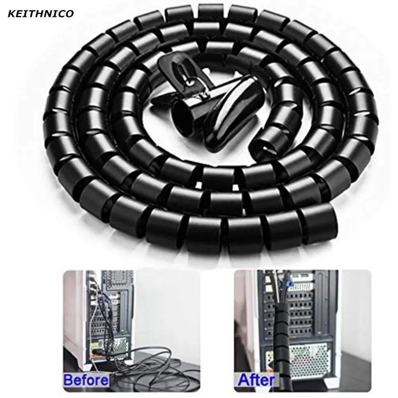 

KEITHNICO Reusable Cable Management Sleeve Flexible Wire Organizer Protector Cable Winder Desktop Power Cord Storage Wrap