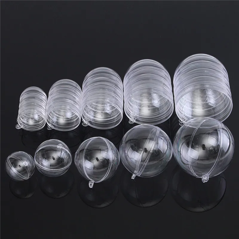 50 قطع 25 مجموعة 40/50/60/70/80 ملليمتر واضح كرة مستديرة المجال البلاستيك فيلابل الكرة كرات الاستحمام الفوارة قطع حماية للأذن البلاستيك DIY الاستحمام ...