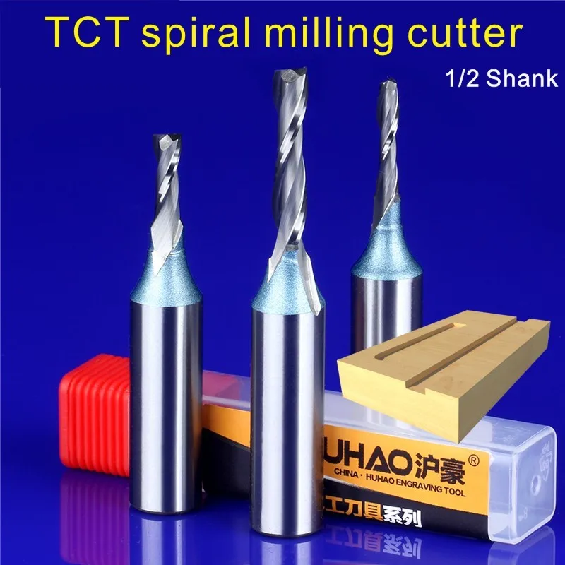 Different TCT Spiral Straight Woodworking Milling Cutter 1PC 1/2 12.7mm