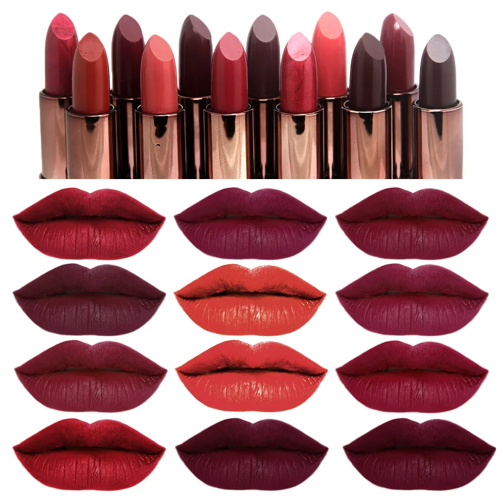 

ZD 24 Colors Waterproof Long Lasting Lip Gloss Sexy Red Lipstick Batom Vampire Cosplay Lip Stick Dark Beauty Lips Makeup L061