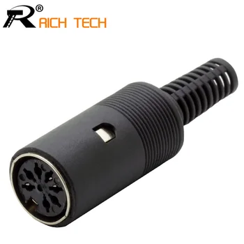 

7PIN Spring Female Jack DIN Connector DIY Cable Adapter Din Female Plug With Plastic Handle Adapter Soldering Cables 10pcs