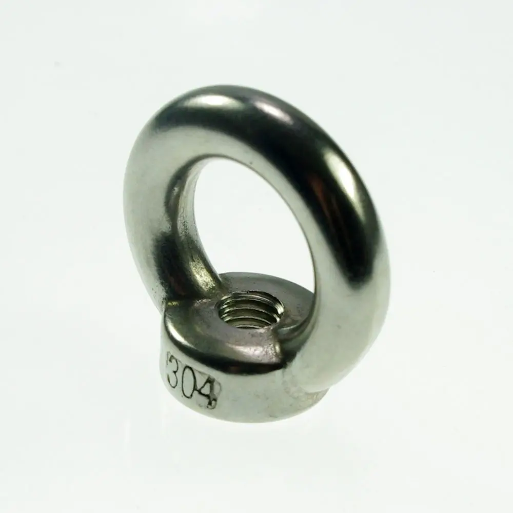 2PCS304StainlessSteelLiftingEyesNutsM10MetricThreadedMarine