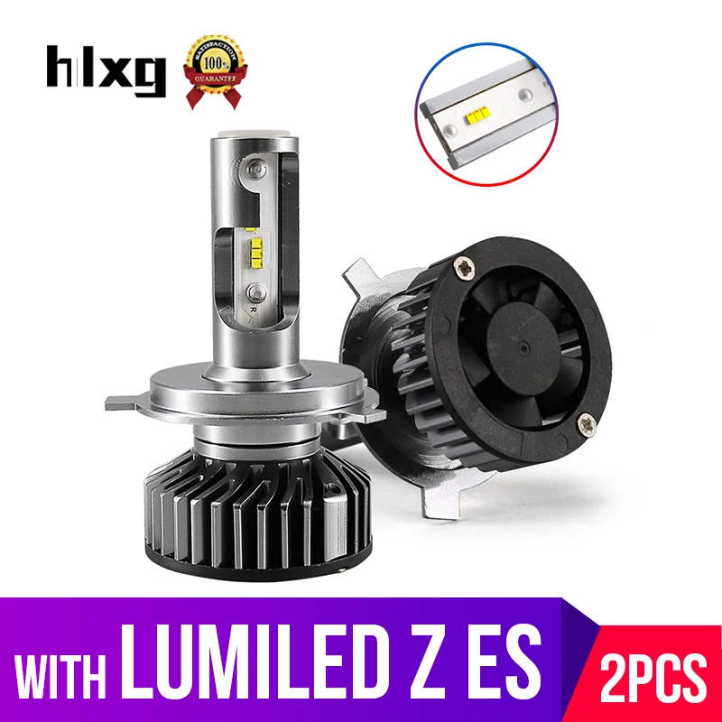 HLXG 12000LM мини led h4 с Lumileds Luxeon ZES чипы Светодиодные Автомобильные лампы для фар