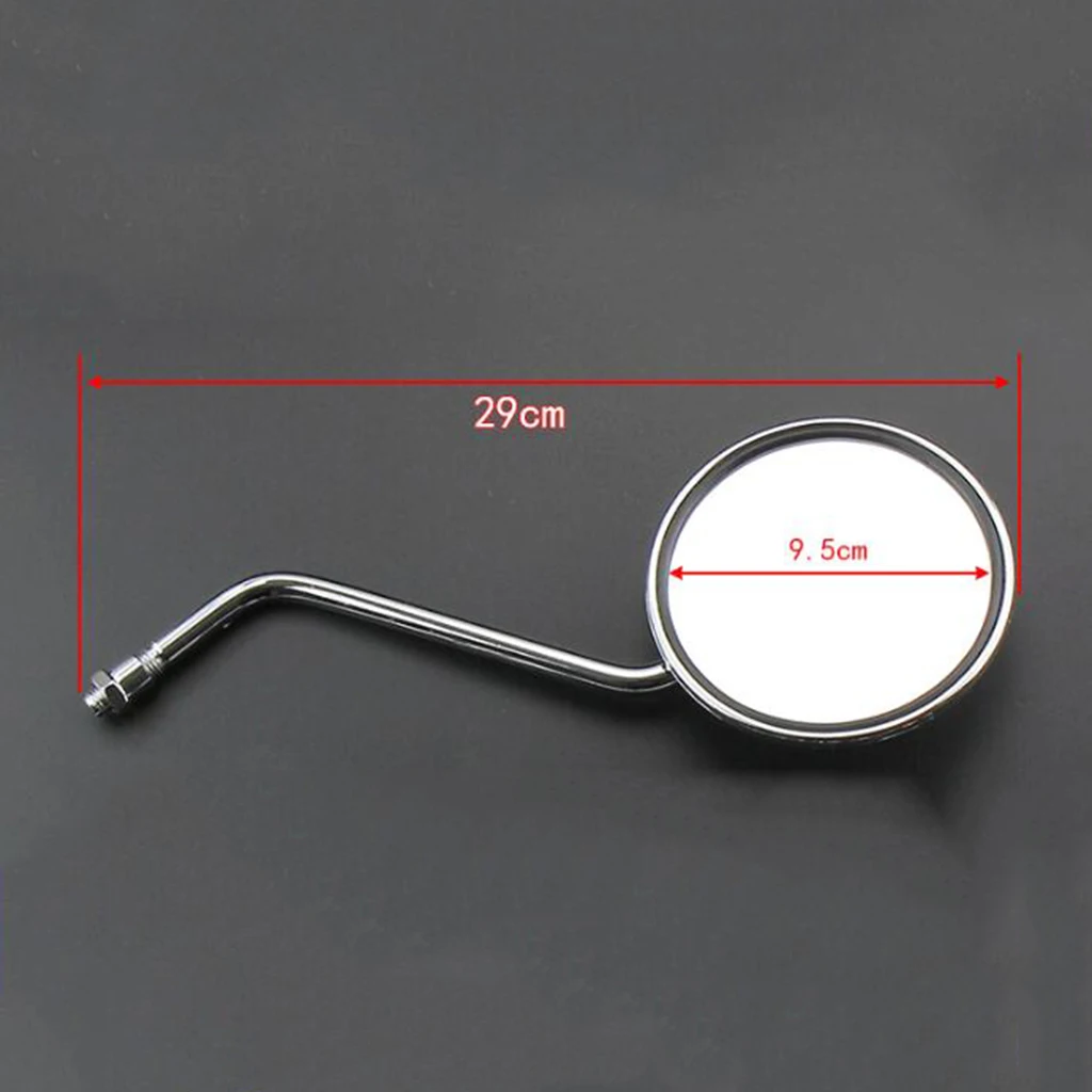 1 Pair Chrome Round Rearview Side Mirrors for Motorcycle Scooter 8mm Motorcycle Round Rear View Mirrors