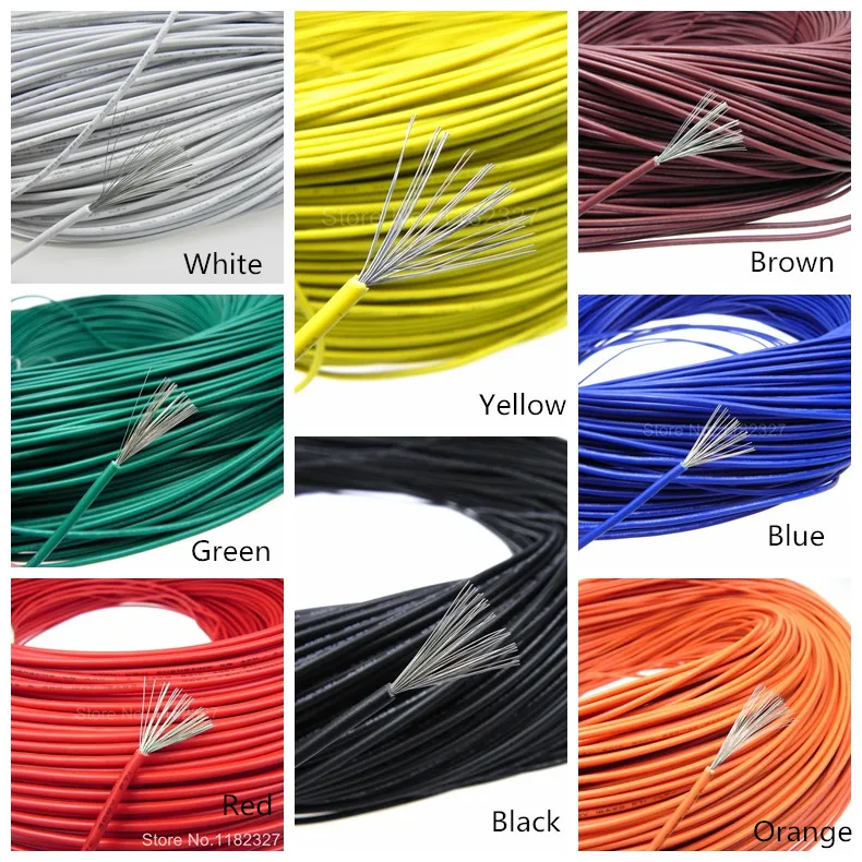 UL1007 18AWG 26 0.25 2.5mm copper cable electrical wires PVC Insulated tinned copper electronic wire --