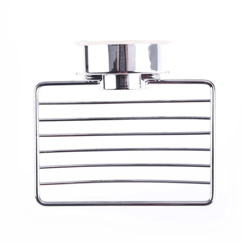 Stainless Steel Vacuum Suction Cup Soap Holder Dish Soap Cup Box Storage Basket Saver For Bathroom Accessories