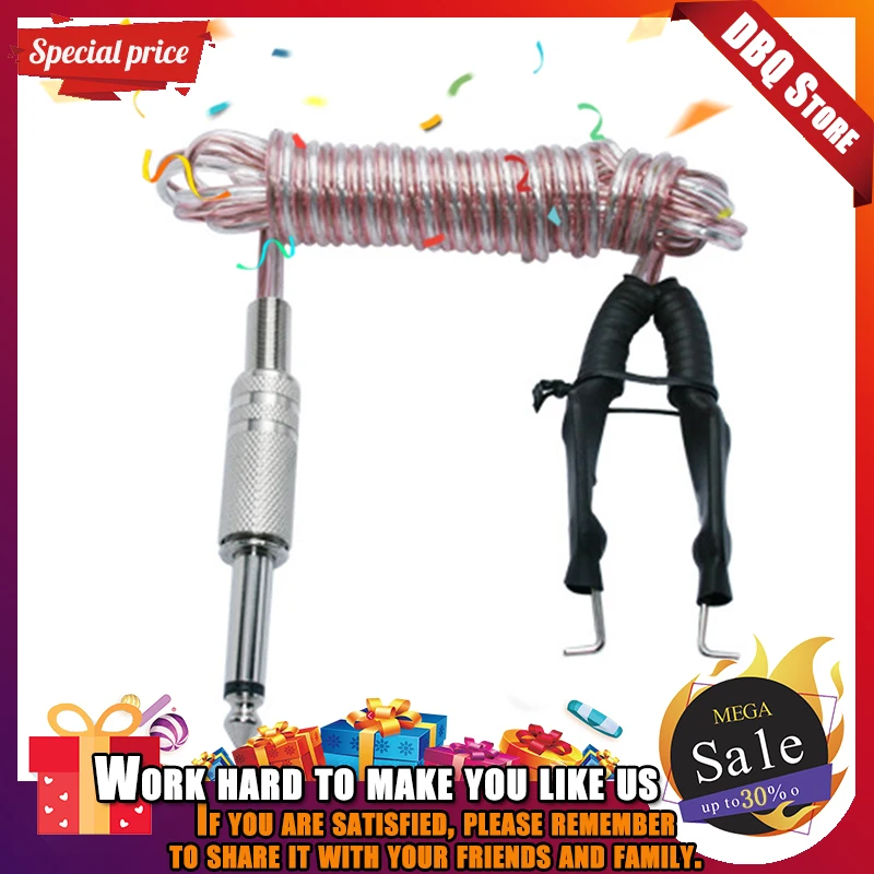 

1Pcs Professional Metal Head Transparent Microphone Clipcord TattooHook Line for Tattoo Power Supply Machine Kit switch pedal