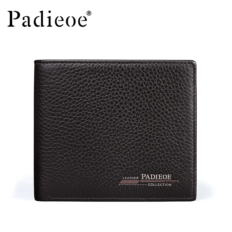 

Padieoe 100% Genuine Leather Purse Men Fashion Standard Men's Wallet Cow Leather Billetera Hombre Male Card Holders Male Clutch