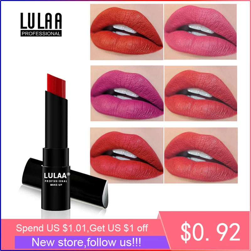 

LULAA Matte Lipstick Smooth Nude Soft Lip Tint Makeup Long Lasting Velvet High Pigment Batom Mate Waterproof Maquiagem Women
