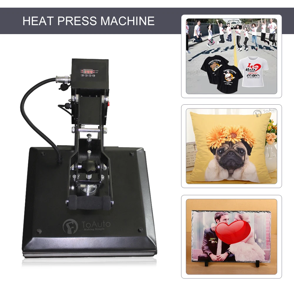 

15" x 15" Heat Press Machine Digital Clamshell for DIY T-shirt Mouse Pad Phone Case Heat Transfer Sublimation Machine