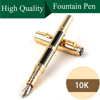 

High Quality Luxury Fountain pen ink Nib 0.5mm 10K Gold Stationery Beautiful gift Box Penna stilografica Stylo plume 03824